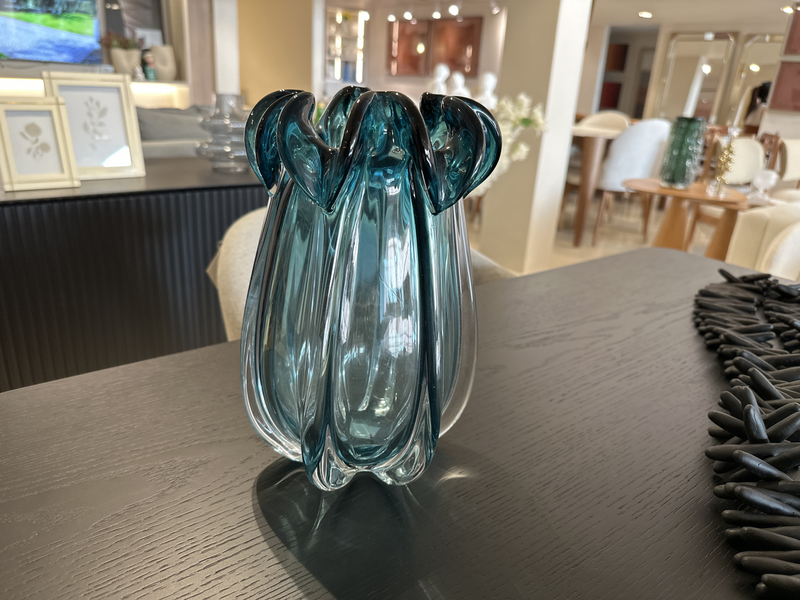 BTC VASO DE VIDRO AZUL (0140)