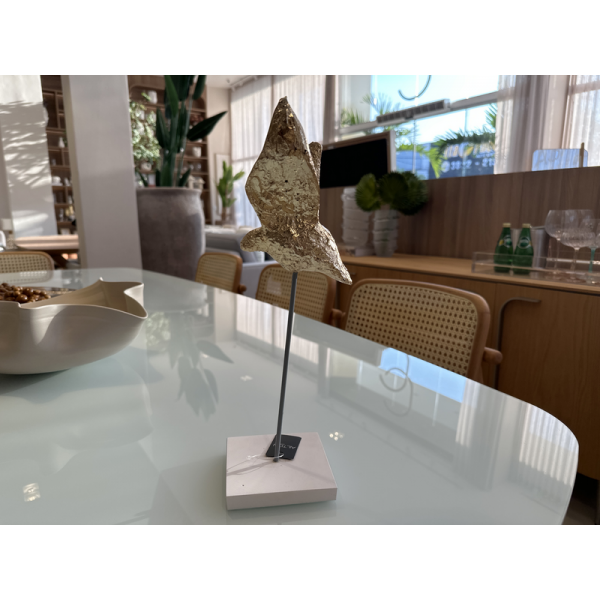 AILTON DESIGNER PASSARO NA BASE COMPRIDA DOURADO G -
