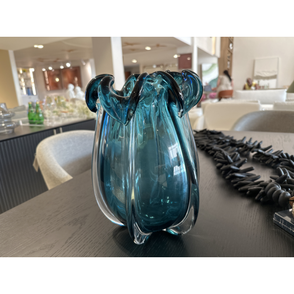 BTC VASO DE VIDRO AZUL (0137)