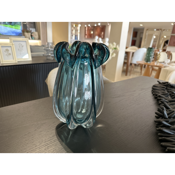 BTC VASO DE VIDRO AZUL (0140)